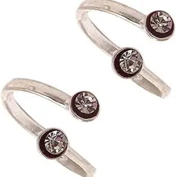 sahiba gems Stylish & Beautiful Chandi/Silver Sparkling Jarkan Toe Rings/Bichiya for Women ~ 2 Pieces-picture-30