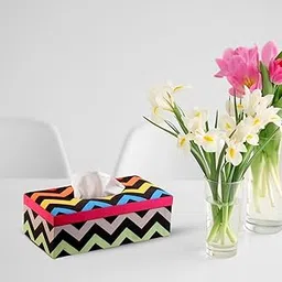 SEJ BY NISHA GUPTA Tissue Box Holder Wooden | Tissue Paper Box Holder | Tissue for Kitchen Use | Tissue Holder Dining Table | Tissue Boxes for Home | Car Tissues Box | Tissue Box for Gifting, Office image 1