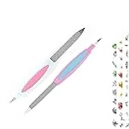 White Nails 100 Pcs with Nail Glue, Nail Filer & 4 Nail Art Sticker Sheets | Complete Nail Extension & Art Kit Combo set of 8-picture-13