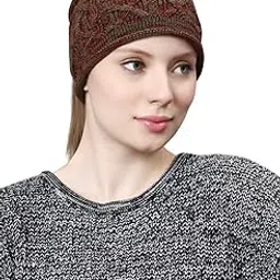 bharatasya Women Winter Knitted Headband Earwarmer with Rolled Edges-picture-31