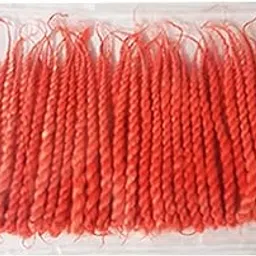 Pure Cotton Handmade Batti for Diya || Cotton Colored Wicks || Divya Twested Cotton Wicks || Aarti Batti for Pooja || Handmade Cotton Wicks || Color : Red || Pack of 12 Packet-image-29