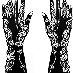 IVANA'S Premium Collection Large Heena Mehandi Tatto Stencil Set for Full Hand Arabian Design | Arabian Collection | Body Art | Heena Temporary Tatto for Girls & Women - (FD-20)-picture-23