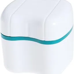 Prosthesis tooth dental false teeth storage box with rinsing basket (green)-picture-23