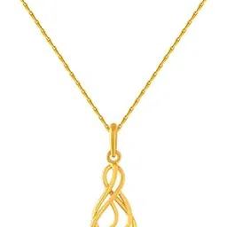 p.c. chandra jewellers 14k (585) Yellow Gold and American Diamond Pendant for Women-picture-19