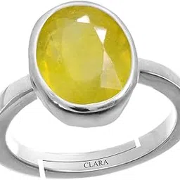 clara Yellow Sapphire Pukhraj 6.5cts or 7.25ratti Stone Silver Adjustable Ring for Women-picture-22