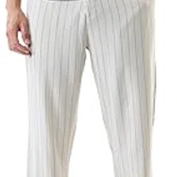 snitch Men Casual Trousers | Relaxed Fit Striped Design | Premium 65% Viscose, 25% Linen, Lyocell, 1% Polyester & Breathable Woven Fabric for Summer & Everyday Wear-picture-12