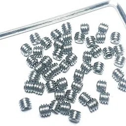 ZDingTech 50pcs Set Screws 8-32 x 1/8 inch 304 Stainless Steel Allen Head Hex Hexagon Socket Set Screws with 5/64 Allen Wrench,Set Grub Screws Hex Allen Head Socket Set Screws.(1/8" Length) image 1