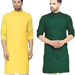 golazo Men's Cotton Kurta Combo - Pack of 2 | Traditional Ethnic Wear for Festivals & Celebrations-picture-32
