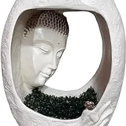 G - Creations : Buddha Waterfall Fountain | Buddha Face Waterfall for Home, Indoor Waterfall Big Size, Waterfall for Garden, Waterfall for Home vastu, Buddha Fountain 3 feet (White)-picture-22