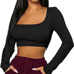 the blazze Women's Cotton Stylish Western Basic Solid Wear TV Oval Neck with Full/Long Sleeve Blouses for Women L619-picture-46