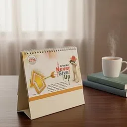 Krystal 2026 Desk Calendar, Motivational Theme, Never Give Up, 16 x 21 cm, Spiral Bound-image-56