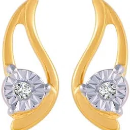 p.c. chandra jewellers 14k (585) Yellow Gold and Diamond Stud Earrings for Women-picture-12