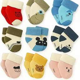 cuteably Newborn Baby Winter Socks – Extra Soft Warm Cotton for Winters (0–12 Months, Unisex)-picture-13