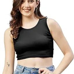 blinkin Women's Cotton Slim Fit Crop Tops | Ribbed Crop Tank Top (Top-21)-picture-38