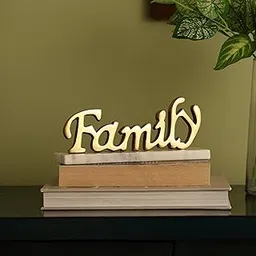 Home Decorative Family word sign|Marble base family showpiece|Decorative Metal Words | Home Decor Table Centerpiece Words |Gold Family Sign With Marble base| Metal Gold family Sign Board-picture-15