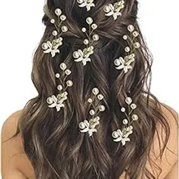 AccessoZone Gold & Pearl Flower Hair Pins for Women & Girls | Stylish Juda/Bun Hair Accessories | Set of 8 Multipurpose Hairpins-picture-19