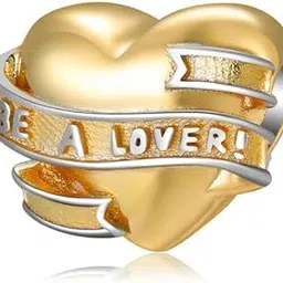 miora Golden Heart Ribbon Gold Plated Charms-picture-31