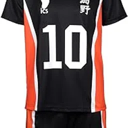 comicsense.xyz Unisex Haikyuu Anime Karasuno 10 Jersey Printed Half Sleeve Polyester Honeycomb (T-Shirt & Short Combo)-picture-32