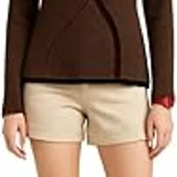 Women's Brown Knit Sweater with Faux Fur Collar, Embellished Neckline, Long Sleeve Fashion Sweater XL Size-image-37