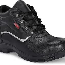 Ozarro Black Genuine Leather Steel Toe Safety Shoe M4425,11-picture-23