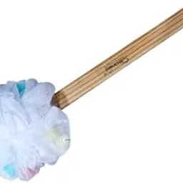 Cleansia Blue Wooden Handle Bath Loofah, Soft Exfoliating Shower Sponge for Men & Women, Back Scrubber with Long Handle for Deep Cleansing & Gentle Body Massage-picture-11