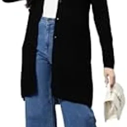 one femme Women Longline Solid Self-Design Coat-picture-26