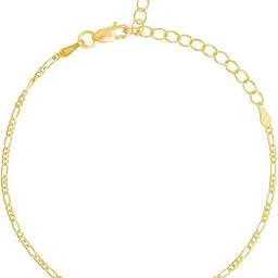 zavya 925 Sterling Silver Figaro Gold Plated Bracelet | Gifts For Women And Girls | With Certificate of Authenticity and 925 Hallmark-picture-26