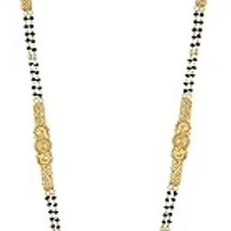 Designer Gold Plated Long Chain Black Beads Mangal Sutra Tali/Tanmaniya/Nallapusalu/Mangalsutra for Women-image-67