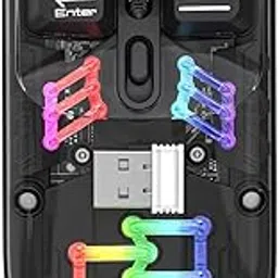 Diyeeni RGB Mouse Transparent, 2.4G Slim Mouse Rechargeable, Noiseless Computer Mouse with USB Receiver, 1600 Adjustable DPI Optical Cordless Computer Mouse (Black)-picture-38