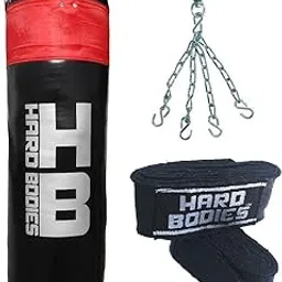 Hard Bodies Synthetic Leather Punching Bag- Black - UNFILLED - 4 Feet-picture-29