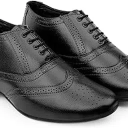 bxxy Men's 3 Inch Hidden Height Increasing Faux Leather Material, Casual Brogue Formal Laceup Oxford Shoes.-picture-30