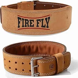 FIRE FLY Tan Leather 4’’ Inch Wide Weightlifting || Gym Belt || Back Support & Abdomen Support Belt || Gym Fitness Exercise || Power Lifting Squat Gym Belt for Men and Women (XL)-image-23