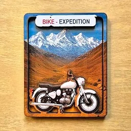 Bike Expedition Wooden Fridge Magnet | Motorcycle Travel Souvenir | Mountain Road Trip Décor | Refrigerator/Locker/Wardrobe Magnet | Gift for Bikers-picture-34