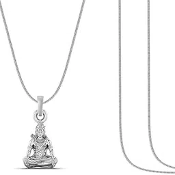 akshat sapphire Unisex Child God Shiva Sterling Silver Chain Pendant(92.5% Purity) Shivji Auspicious Chain Pendant For Kids For Good Health And Wealth & Woman (Snake Chain: 15 Inches)-picture-12