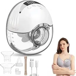 MISHTINCREATION Wearable Electric Breast Pump, Double Pump with Smart Display, 210ml Capacity, 4 Modes, 12 Levels, 19/21/24mm Flanges 9 (PACK OF-1)-picture-30