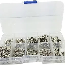 COMBR 90 Set Punk Cone Spikes Screwback Studs Case Kit Spots Leathercraft DIY Belt Shoes Clothes Decoration-picture-10