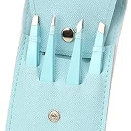 ATORSE Fine Hairs Puller Stainless Steel Professional 4 in1 Slanted Blue Set-picture-23