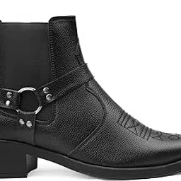yuvrato baxi Men's 5-6 CM Block Heel Height Increasing Faux Leather Material, Casual Formal Slipon Chelsea Boot And Buckle Boot-picture-33