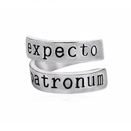 kairangi Rings for MenHarry Potter Spell Expecto Patronum Twisted Silver Ring for Girls and Boys-picture-11