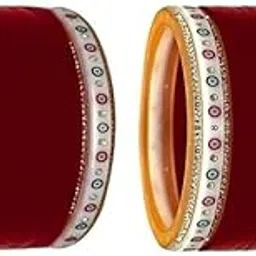 anmol moti Bridal Punjabi Chuda Bangle Set for Women's Dark Red Color choora Set for Women-picture-41