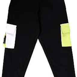 KiddoPanti Boys Colour Block Cargo Pocket Fleece Track Pant-picture-12