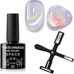 THR3E STROKES 9D Cat Eye Gel Nail Polish 7.5ML – Glitter Magnetic Gel with 3D Shimmering Effect – 5 in 1 Magnet Set – UV/LED Soak Off Gel for Nail Art & DIY Manicure at Home (CE12)-image-92