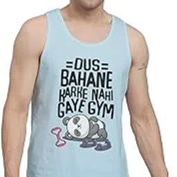 peppyzone 100% Cotton Hindi Funny Slogan Printed Vests for Men-Sando Tank Top for Beach, Gym, Sports-picture-47