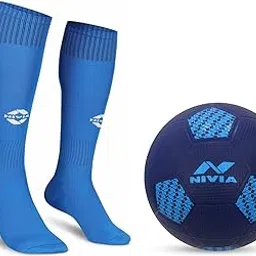 Nivia Home Play Mini Football/PVC Material/Football for Indoor Use/for Age Group Under 12 Years/Size - 1 (Blue) Plain Encounter Stockings for Men & Women (R.Blue/White) Large-image-12