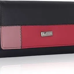 altair Women's PU Leather Purse Wallet with Phone Slot, Cash Slot, Cosmetic Slot, 8 Card Slots, Magnet Press Button (Black)-picture-13