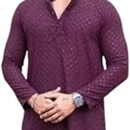 be artistic studio Men Indian Ethnic Wear Straight Lucknowi Kurta set onlywith Embroidery Work (Round Pattern)-picture-54
