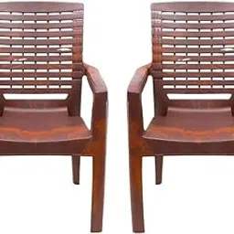 ACTIVA Simba Plastic Chair for Home | High Back Heavy Structure Chairs for Living Room | Comfortable Seating Garden, Office, Outdoor | Spacious Armchair (Set 2)-image-1