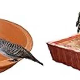 Craft Park Earthen Pot Terracotta Bird Bath,Square&Round Shape-picture-11