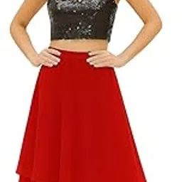 Elegant Black Layered Poly Georgette Skirt with Asymmetric Hemline, Soft Inner Lining, Flowy Design for Evening Events and Festive Occasions-picture-29