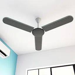 Heart Home PVC Ceiling Fan Cover Full Dustproof with attachable end closure | Fan Protector for 3 Blades and Center Cover | Mini Check - Grey image 1